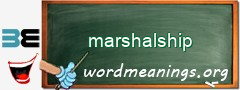 WordMeaning blackboard for marshalship